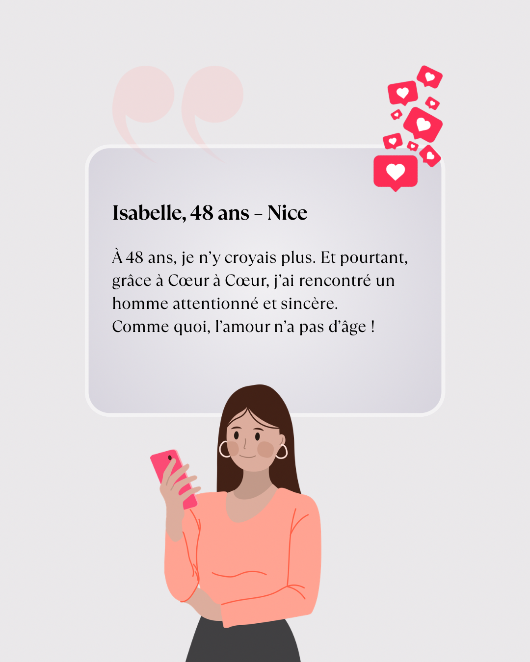 Publication Instagram Avis Client Gris clair et Rose Simple Minimaliste - 5